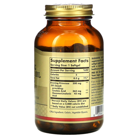 Solgar, Aceite de onagra, 500 mg, 180 cápsulas blandas