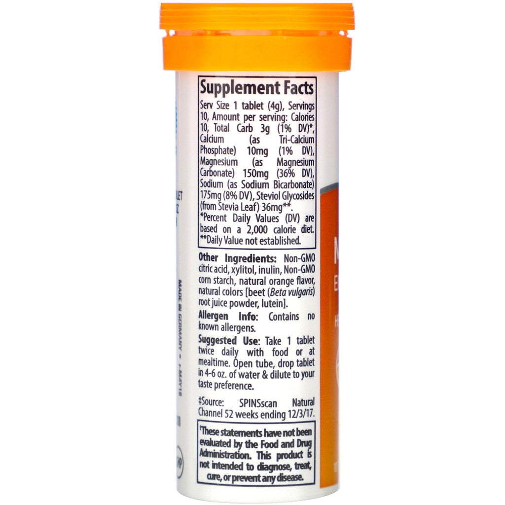 Trace Minerals Research, Magnesium Effervescent Tablets, Orange, 1.41 oz (40 g)