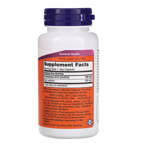 Now Foods, CoQ10, 150 mg, 100 Veg Capsules