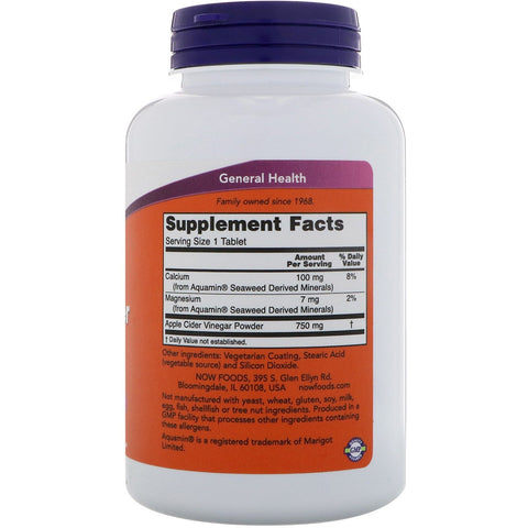 Now Foods, Vinagre de sidra de manzana, extra fuerte, 750 mg, 180 tabletas