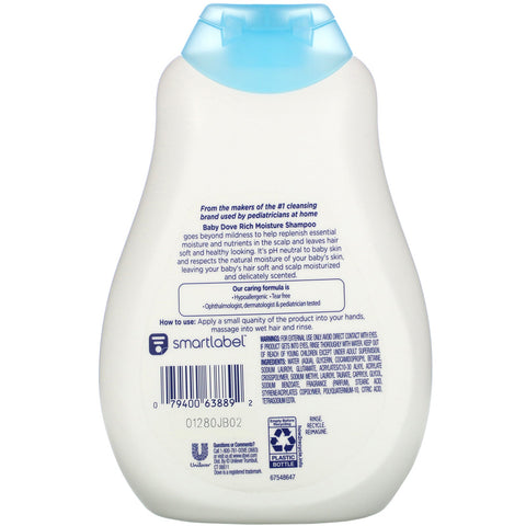 Dove, Bebé, Champú humectante rico, 13 fl oz (384 ml)