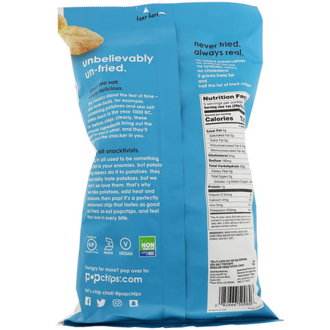 Popchips, Potato Chips, Sea Salt, 5 oz (142 g)