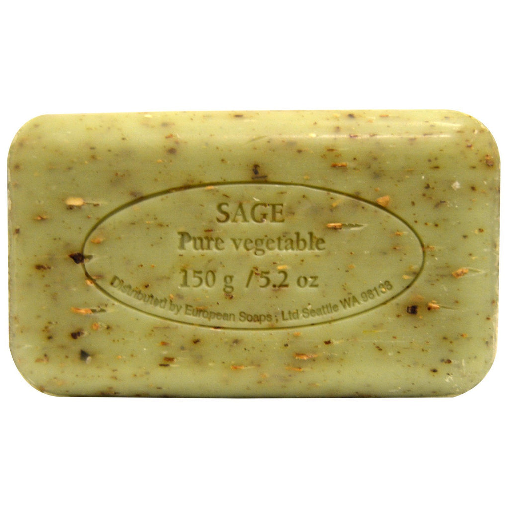 European Soaps, Pre de Provence, Bar Soap, Sage, 5.2 oz (150 g)