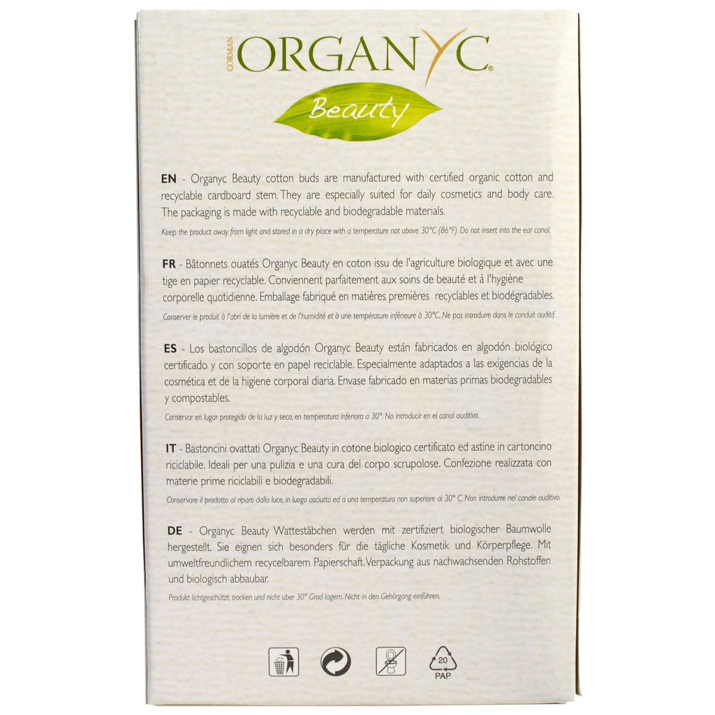 Organyc, Beauty,  Cotton Wool Buds, 200 Pieces