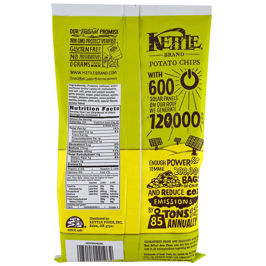 Kettle Foods, Potato Chips, Pepperoncini, 5 oz (142 g)