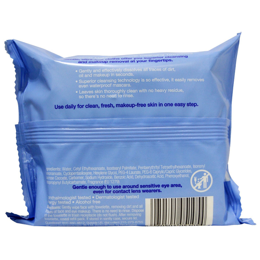 Neutrogena, Makeup Remover Cleansing Towelettes, 25 Pre-Moistened Towelettes