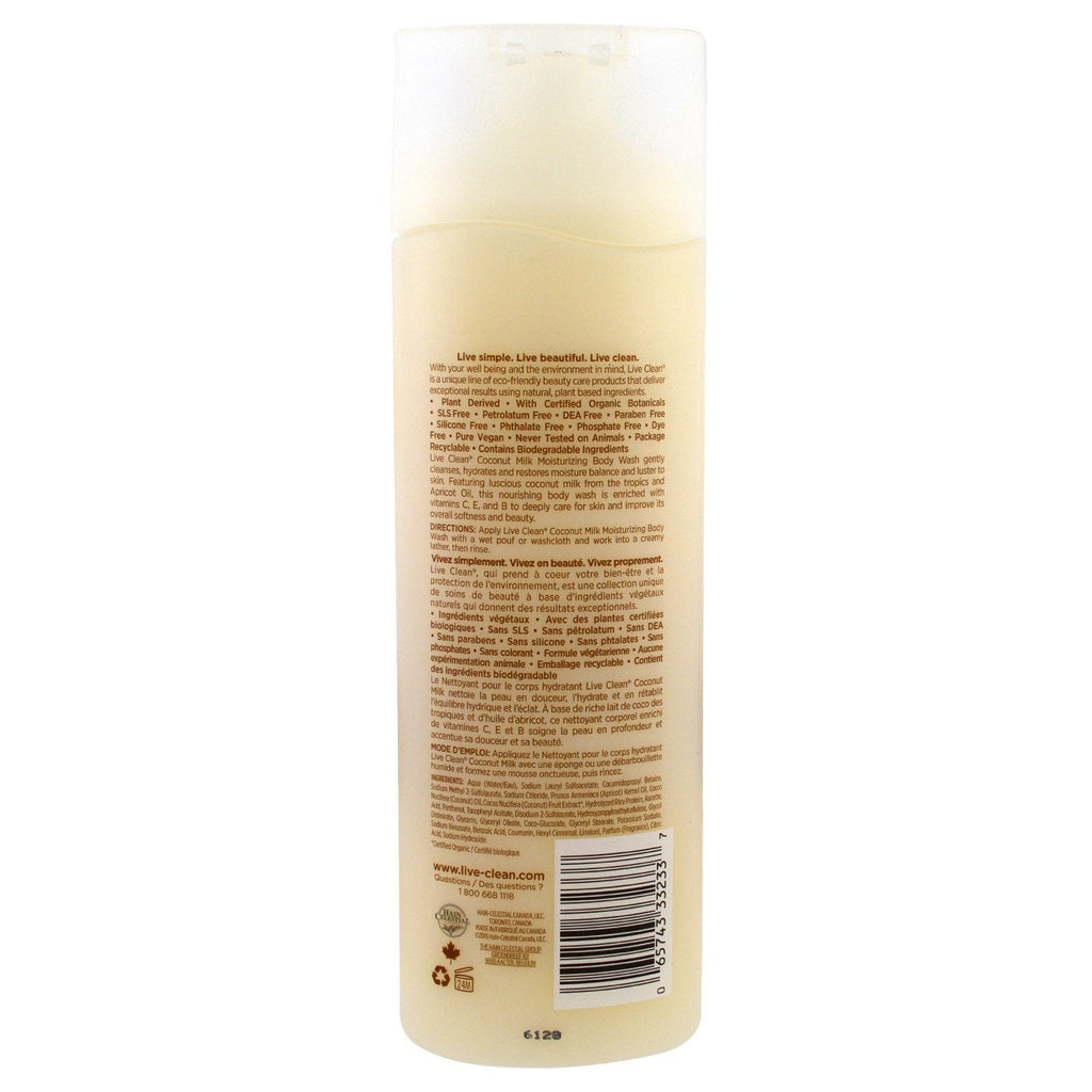 Live Clean, Moisturizing Body Wash, Coconut Milk, 17 fl oz (500 ml)