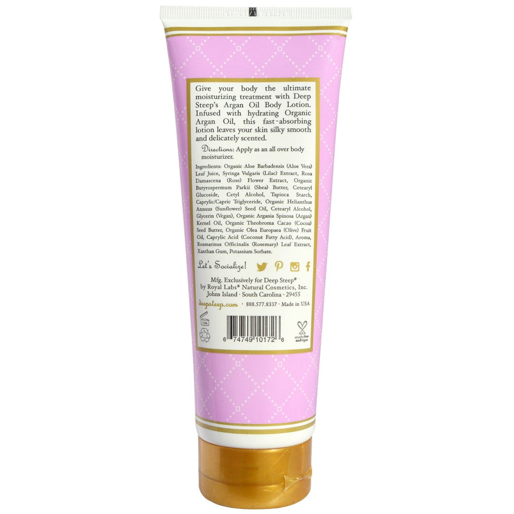 Deep Steep, Argan Oil Body Lotion, Lilac Blossom, 8 fl oz (237 ml)