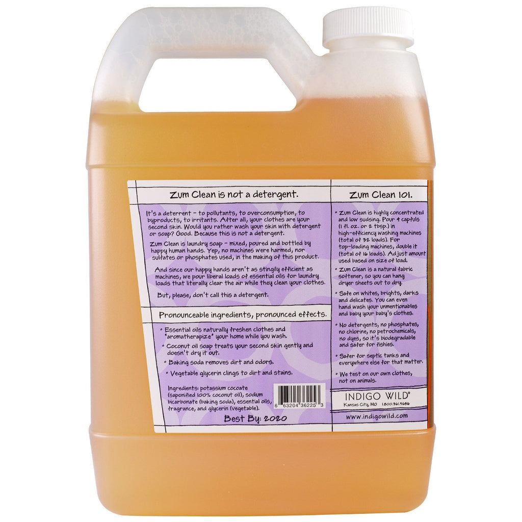 Indigo Wild, Zum Clean, aromaterapi vaskesæbe, røgelse og patchouli, 32 fl oz