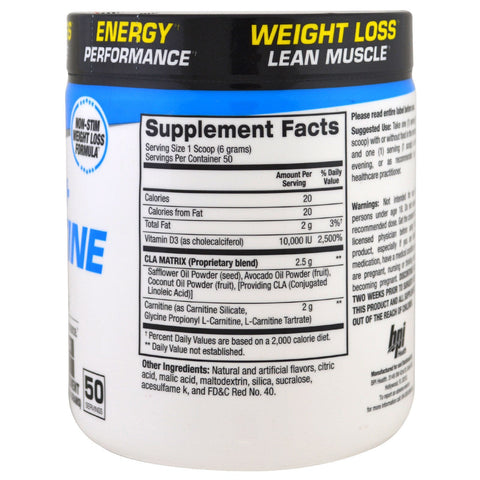 BPI Sports, CLA + Carnitin, frugtpunch, 10,58 oz (300 g)