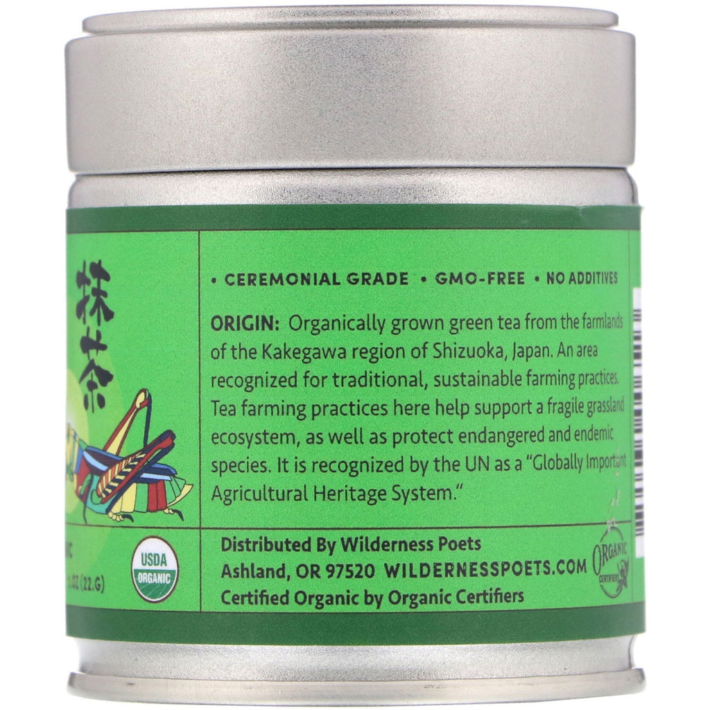 Wilderness Poets,  Ceremonial Matcha, 1 oz (22 g)