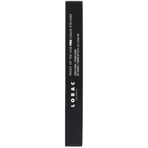 Lorac, Front of the Line, Delineador de ojos líquido profesional, Marrón oscuro, 0,02 fl oz (0,55 ml)