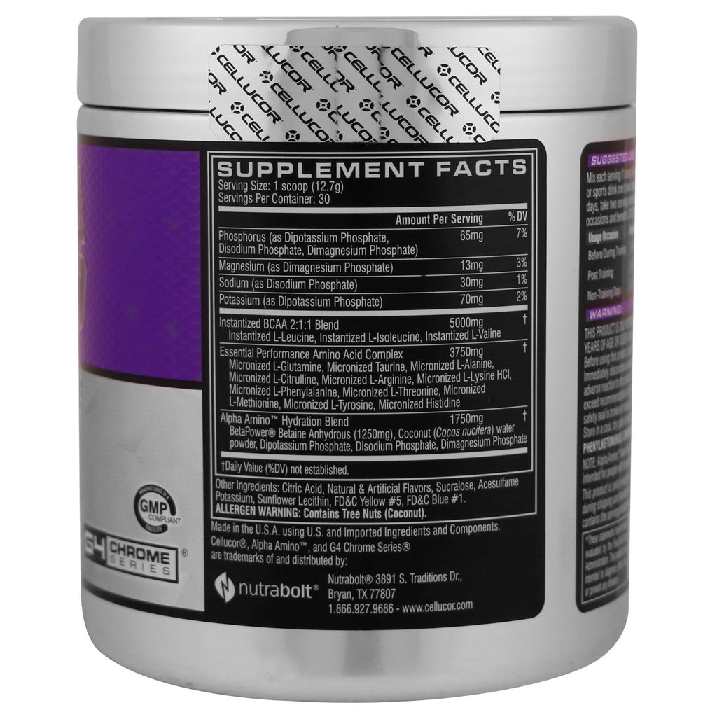 Cellucor, Alpha Amino. Performance BCAAs, Lemon Lime, 13.4 oz (381 g)