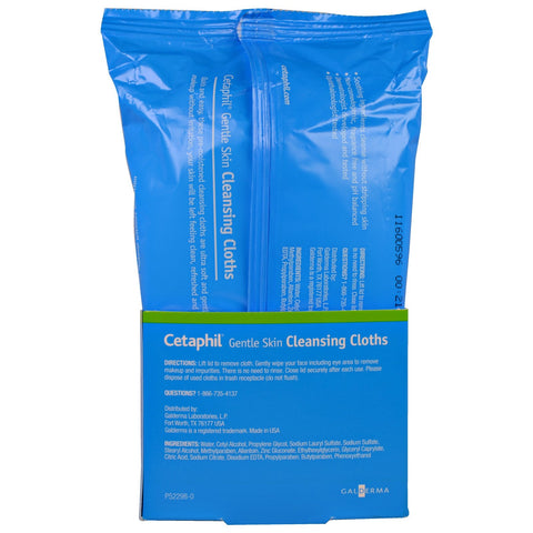 Cetaphil, Gentle Skin Cleansing Cloths, 25 Pre-Moistened Cloths, 5.0 x 7.9 (12 x 20 cm)