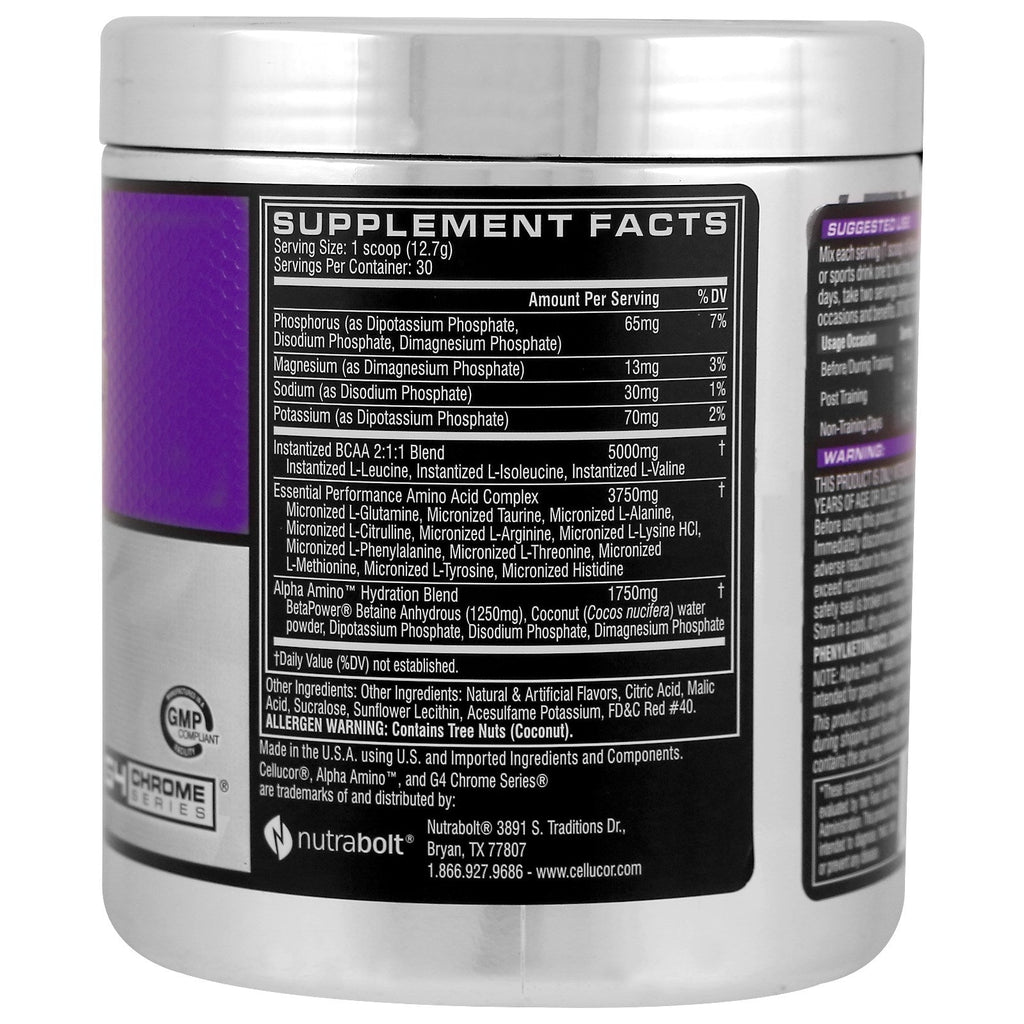 Cellucor, Alpha Amino, Performance BCAA'er, Fruit Punch, 13,4 oz (381 g)