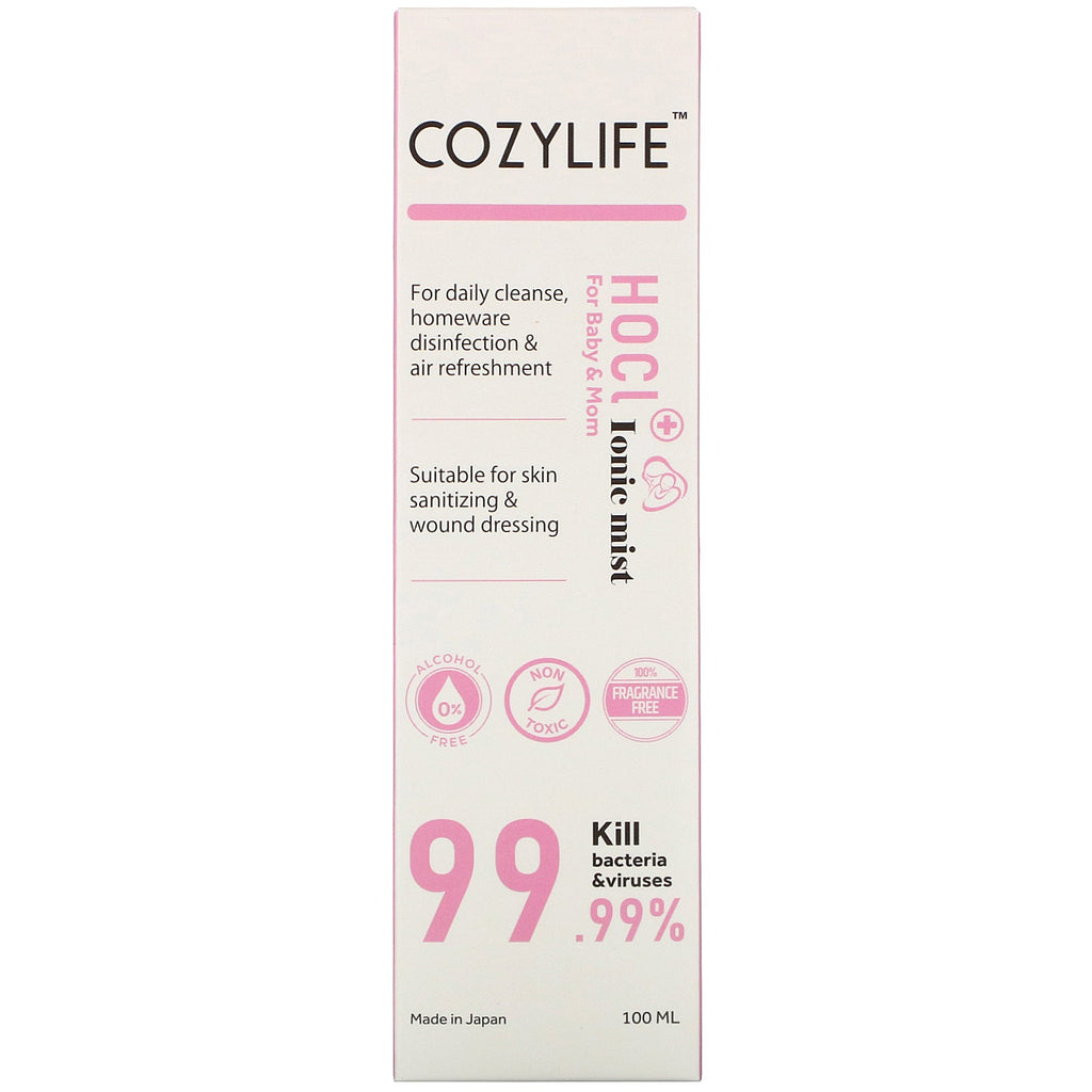 Cozylife, Desinfectante para manos y piel con niebla iónica HOCL, para bebés y mamás, 3,38 fl oz (100 ml)