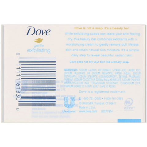 Dove, Gentle Exfoliating Beauty Bar, 4 Bars, 4 oz (113 g) Each