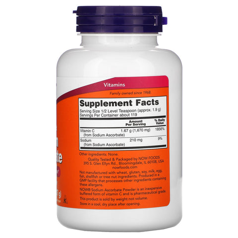 Now Foods, natriumascorbatpulver, 8 oz (227 g)