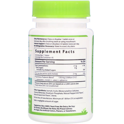 Hyperbiotics, PRO-Dental, Natural Mint Flavor, 45 Patented LiveBac Chewable Tablets