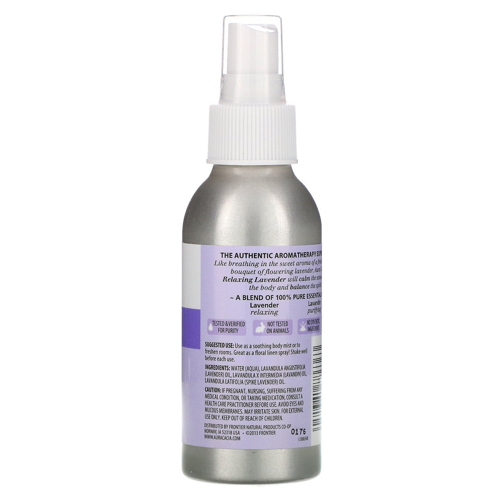 Aura Cacia, Aromaterapi Room &amp; Body Mist, afslappende lavendel, 4 fl oz (118 ml)