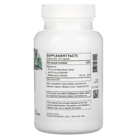 Thorne Research, Magnesium CitraMate, 90 kapsler