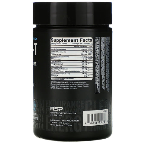 RSP Nutrition, Prime-T, potenciador de testosterona, 60 tabletas