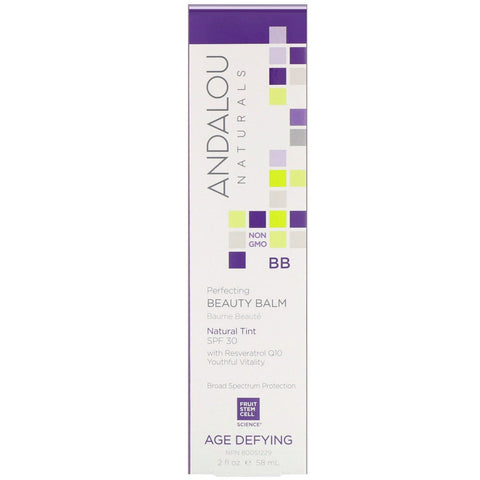 Andalou Naturals, BB Perfecting Beauty Balm, Age Defying, SPF 30, Natural Tint, 2 fl oz (58 ml)