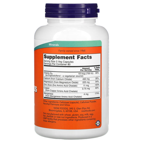 Now Foods, Calcium Citrate Caps, 240 Veg Kapsler