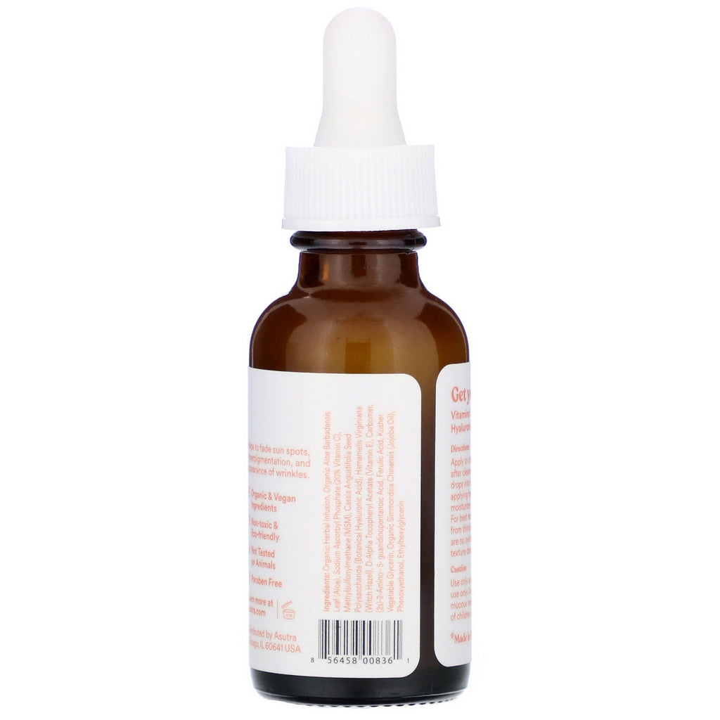 Asutra, suero con 20 % de vitamina C, 30 ml (1 oz. líq.)