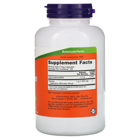 Now Foods, Raíz de valeriana, 500 mg, 250 cápsulas vegetales