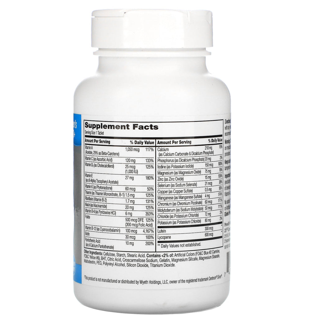 21st Century, Sentry Senior, suplemento multivitamínico y multimineral, hombres mayores de 50 años, 100 comprimidos