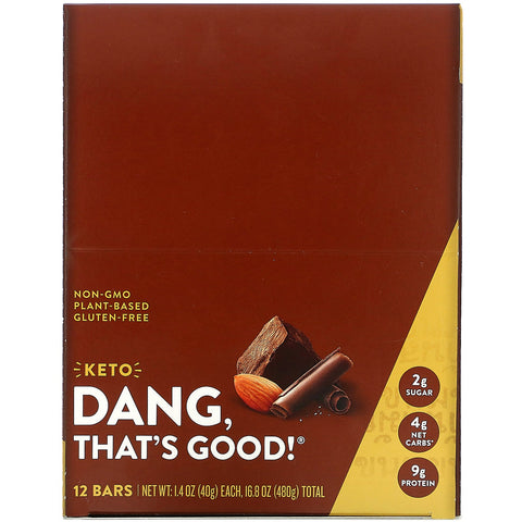 Dang, Keto Bar, Crazy Rich Chokolade med havsalt, 12 barer, 1,4 oz (40 g) hver