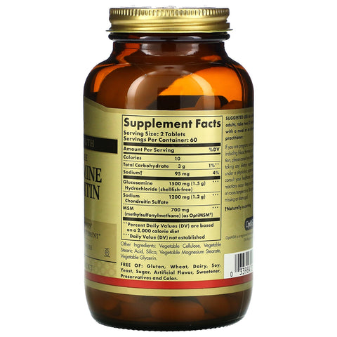 Solgar, Glucosamina Condroitina MSM, Triple Fuerza, 120 Tabletas