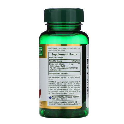 Nature's Bounty, Hvidløgsekstrakt, 1.000 mg, 100 Rapid Release Softgels