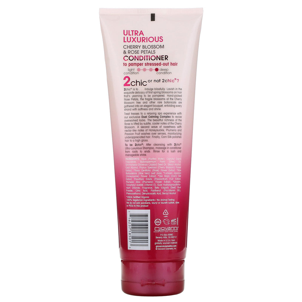 Giovanni, 2chic, Ultra-Luxurious Conditioner, to Pamper Stressed Out Hair, Cherry Blossom & Rose Petals, 8.5 fl oz (250 ml)