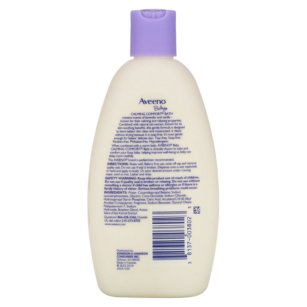 Aveeno, Baby, Calming Comfort Bath, Lavendel &amp; Vanilje, 8 fl oz (236 ml)