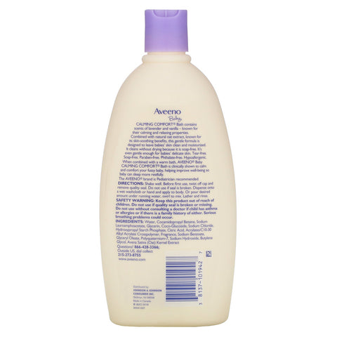 Aveeno, Baby, Calming Comfort Bath, Lavender & Vanilla, 18 fl oz (532 ml)