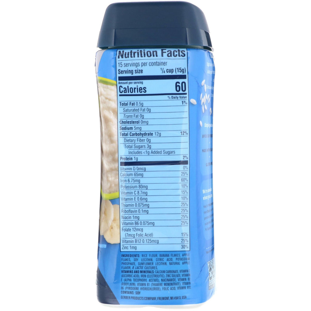 Gerber, probiotisk riskorn, bananæble, 8 oz (227 g)