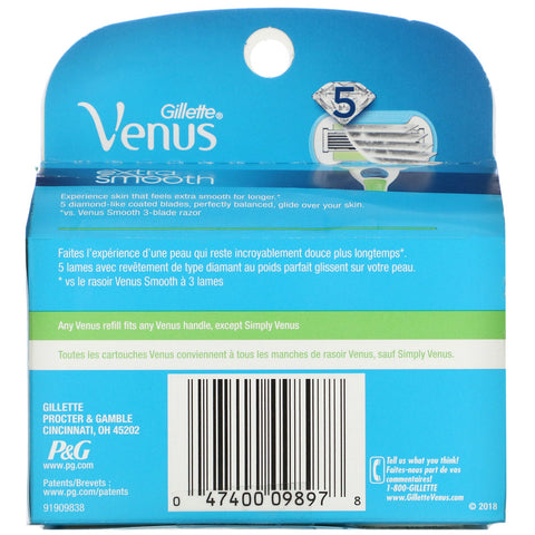 Gillette, Venus, extra suave, 4 cartuchos