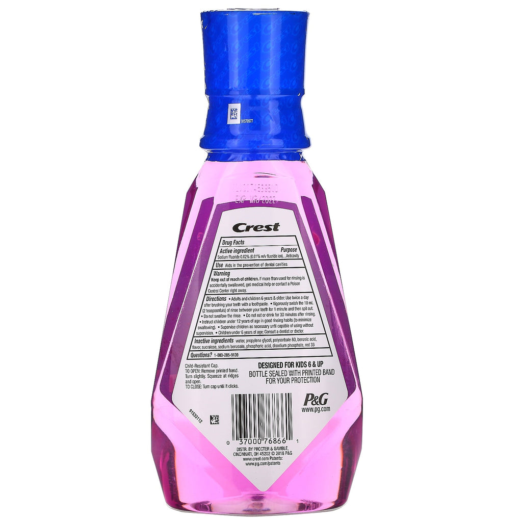 Crest, Kids, Antikavitet Fluorid Skyl, Alkoholfri, Strawberry Rush, 16,9 fl oz (500 ml)