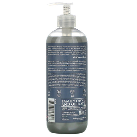 Renpure, Carbón desintoxicante, gel de baño clarificante y de limpieza profunda, 561 ml (19 oz. líq.)