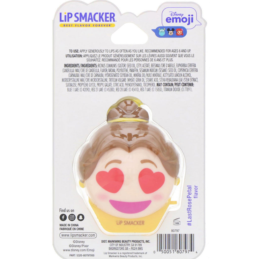 Lip Smacker, Disney Emoji Lip Balm, Belle, #LastRosePetal, 0,26 oz (7,4 g)