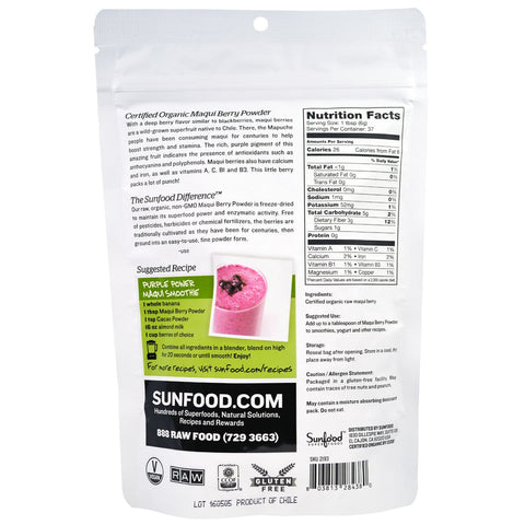 Sunfood, Superfoods, Raw  Maqui Berry Powder, 8 oz (227 g)