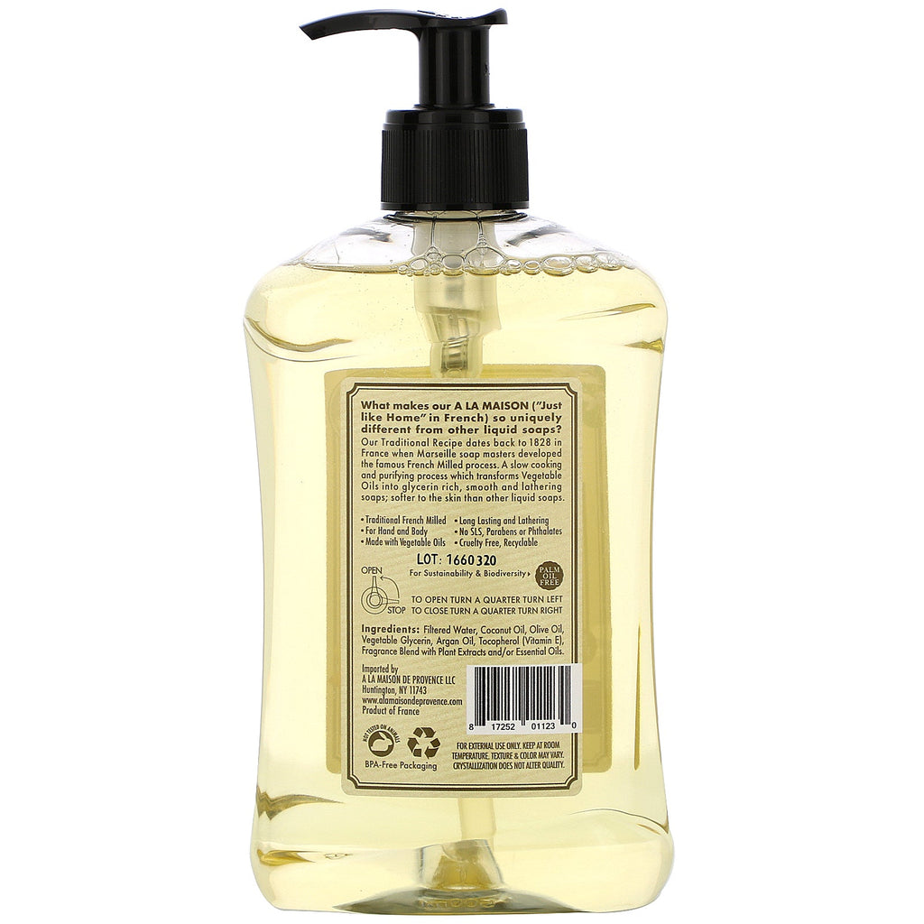 A La Maison de Provence, Hand and Body Liquid Soap, Sweet Almond, 16.9 fl oz (500 ml)