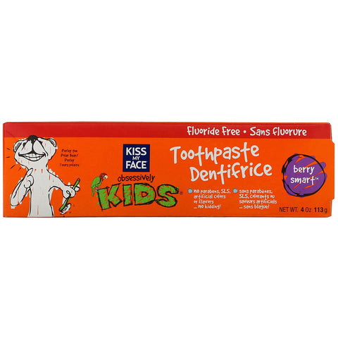 Kiss My Face, Obsessively Kids, Tandpasta, Fluoridfri, Berry Smart, 4 oz (113 g)