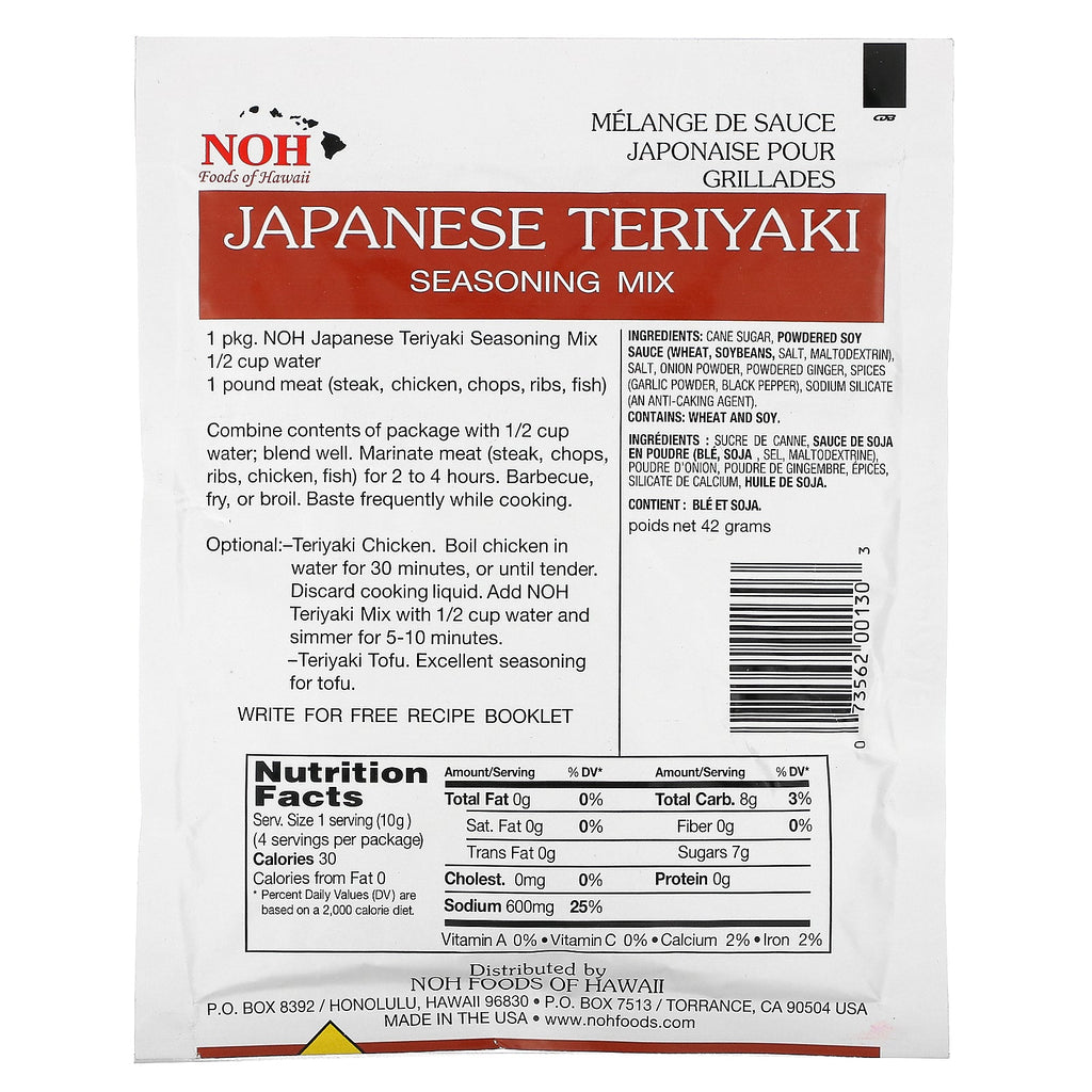 NOH Foods of Hawaii, japansk Teriyaki-krydderiblanding, 1 1/2 oz (42 g)