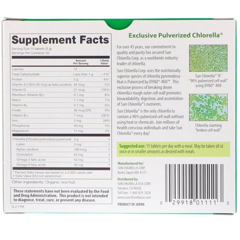 Sun Chlorella, A, 200 mg, 300 tabletter