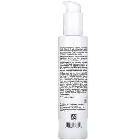 PrescriptSkin, Vitamin C Toner, Enhanced Brightening Toner, 6 oz (177 ml)