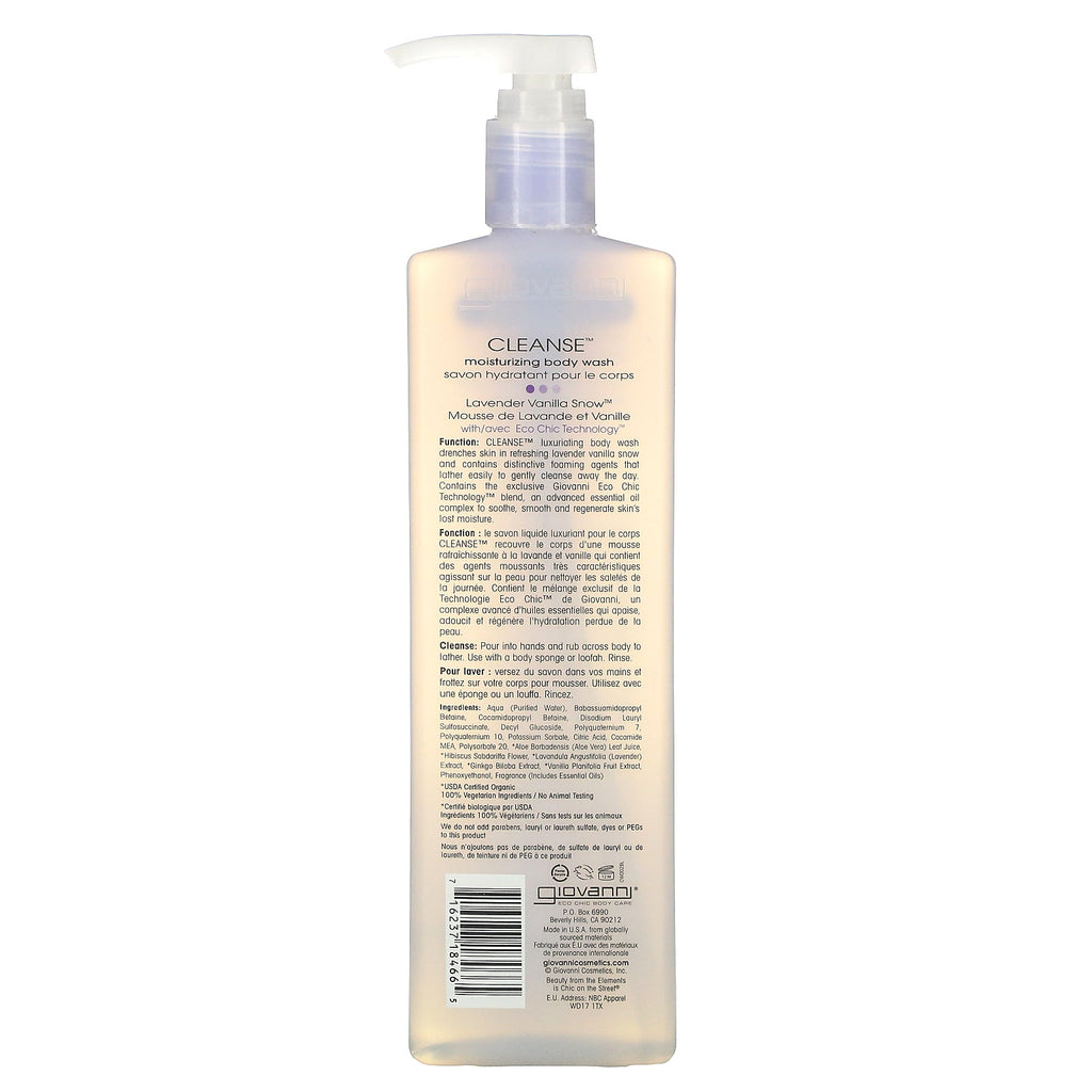 Giovanni, Rens, Fugtgivende Body Wash, Lavendel Vanilla Snow, 24 fl oz (710 ml)