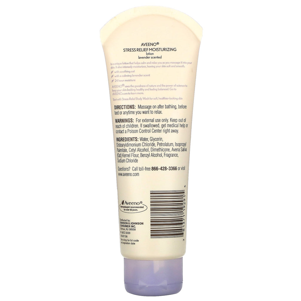 Aveeno, Stress Relief Moisturizing Lotion, Lavendel, 2,5 oz (71 g)